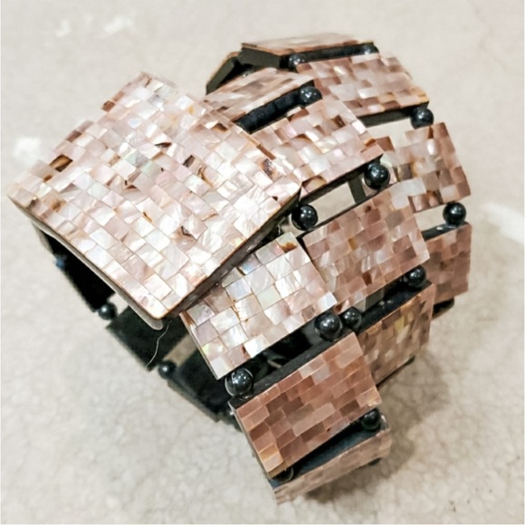 Vintage abalone shell belt xs- medium 34 total length - Picture 4 of 10